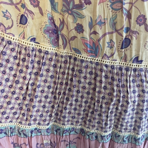 Spell Pink and Purple Tiered Maxi Skirt - Picture 2 of 7